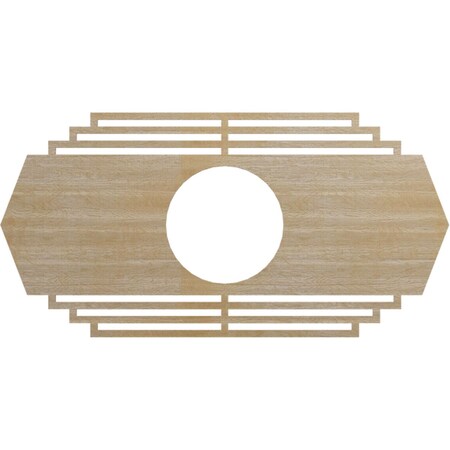 Ekena Millwork Chrysler Wood Fretwork Pierced Ceiling Medallion, Hickory, 34"W x 17"H x 9"ID x 1/4"T CMWP34X17X0250CSHI